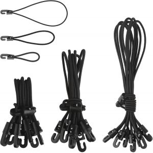 Checarzhn--No1-Lot De 24 Tendeurs Élastiques Avec Crochets - 25 Cm, 15 Cm, 10 Cm, Avec Crochets, Pour Bâche, Tente, Camping (24, 25, 15 Et 10 Cm) - Neuf