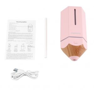 Hjlian Diffuseur D'air Ultrasonique Portable Rechargeable Par Usb, Humidificateur, Lumiere Led 7 Couleurs, Pour Voiture Et Bureau, Rose - Neuf