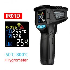 Thermomètre Infrarouge 600 800 ° C Cuisine Numérique Laser Température Mètre Sans Contact Pyromètre Chaleur Compteur Alimentaire Bbq Imageur Thermique - Type Ir01d(No Probe) - Neuf