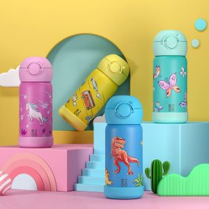 Isotherme 316 Gourde Enfant 350ml Papillon | Bouteille Isotherme Antifuite Et Isol&eacute;e Pour &Eacute;cole | Gourde Sans Bpa Avec Paille Pour Enfants - Neuf