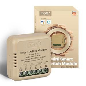 Interrupteur WiFi encastré,mini module de relais d'interrupteur intelligent,compatible avec l'application Smart Tuya,Alexa et Google Home,conducteur neutre nécessaire (2 fois) - Neuf