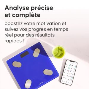 Balance Connect&eacute;e Minceur Cellublue - P&egrave;se-Personne Intelligent avec 12 Indicateurs de Composition Corporelle, Analyse de Graisse, Muscle et IMC - Compatible Smartphone, Suivi pr&eacute;cis de poids - Neuf