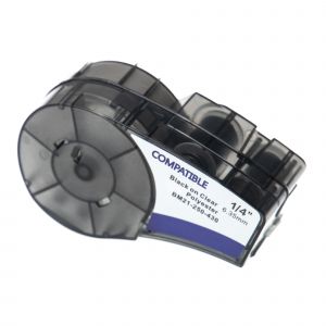 vhbw Ruban compatible avec Brady M211 imprimante d'&eacute;tiquettes 6,4m x 6,35mm Noir sur Transparent, plastique, polyester - Neuf