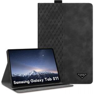 LORANKA-Coque pour Samsung Galaxy Tab S11 2025 11"" (SM-X730/X736/X736B), &Eacute;tui en Cuir PU, Support Ajustable, Housse de Protection pour Samsung Tab S11, Noir - Neuf