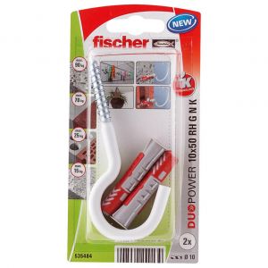 Fischer 535484 ancrage &agrave; vis et cheville murale 2 pi&egrave;ces Kit de fiches murales et vis 50 mm - Neuf