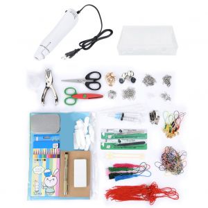 Feuille thermoretractable en plastique, tampon en caoutchouc, pistolet a air chaud, kit d'outils de bricolage faits a la main (#02) - Neuf