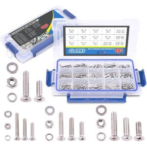 CHECARZHN--NO1-665 Pcs Acier Inoxydable 304 M3 M4 M5 M6 Phillips Vis À Tête Plate Boulons Et Écrous Plat Joints D'Étanchéité Rondelles Ressort Assortiment De Lot, Filetage Complet - Neuf