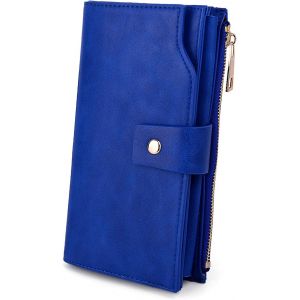 Femme Portefeuille Blocage Rfid En Pu Cuir Avec Bracelet Grande Capacité(21 Emplacements De Cartes) Poche Intérieure Convient Aux Portables 5.5 - Neuf