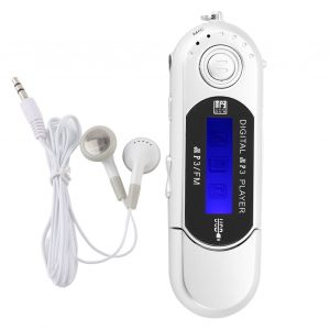 Lecteur USB MP3 de musique portable avec écran LCD Radio FM Carte mémoire vocale Argent - Neuf