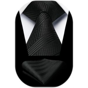 Men's Tie And Clutch Set 8.5 Cm Silk Ties For Men Plaid Stripes Tie For Wedding Party Business.[B249] - Neuf