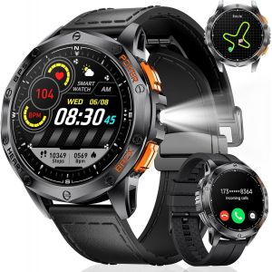 Dm1 Smart Watch 48 Mm, Built-In Gps, Flashlight, Fitness Watch With 70+ Sports Modes, 24/7 Health Monitoring, 30 Days Battery, Ip68 Waterproof For Ios Android - Neuf