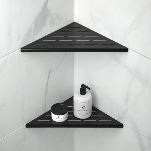 Lot De 2 Étagères De Douche D'angle En Acier Inoxydable 304 Pour Murs Carrelés, Étagère Encastrée Pour La Rénovation De Salle De Bain (Brossée, 254 Mm) - Neuf