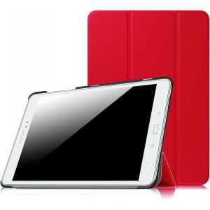 Aefj-Étui Housse Pour Samsung Galaxy Tab A 9.7 Sm-T550 / T555 - Coque De Protection Ultra-Mince Léger Pu Cuir Case Cover, Fonction Sommeil/Réveil Automatique, Rouge - Neuf