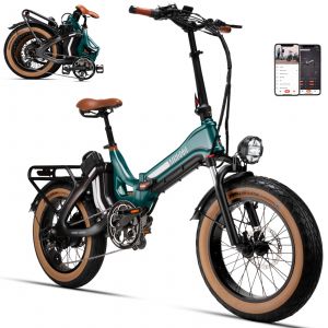 Vélo Électrique Pliable Tout-Terrain/Urbain Mihogo One 20 Pouces, Moteur 1000 W, Batterie 48 V 28,8 Ah, Vitesse Maximale 45 Km/H, Autonomie 270 Km, Freins À Disque À Huile &#43; App - Vert - Neuf