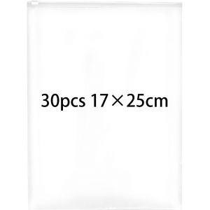 30 Pi&egrave;ces Sac De Rangement Vetement Plastique Transparent Zip, Sacs De Voyage Pochette Avec Fermeture &Eacute;clair Pour Ranger Des V&ecirc;tements, Sous-V&ecirc;tements, Chaussures, Cosm&eacute;tiques,17X25Cm - Neuf