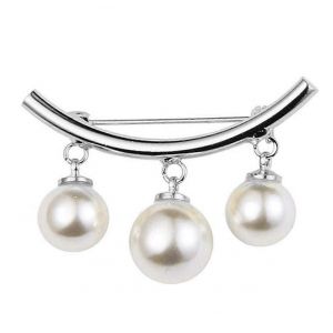 Broche Pin, Broche Pendante En Fausse Perle Pour Femme, Id&eacute;ale Pour Cardigan Et Ch&acirc;le, Bijou En M&eacute;tal Argent&eacute;, Cadeau Id&eacute;al - Neuf