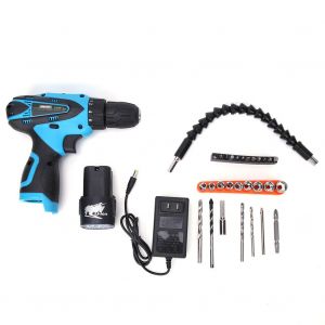 Perceuse electrique sans fil a double vitesse 16,8 V, kit de tournevis electrique rechargeable Li-ion, 1 batterie US 100-240 V - Neuf