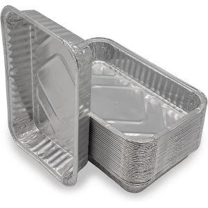 25 Bo&icirc;te &Agrave; Lunch Jetable En Aluminium En Aluminium Bo&icirc;te D'emballage Bbq Bo&icirc;te En &Eacute;tain Rectangulaire &Agrave; Emporter D&eacute;jeuner De Restauration Rapide B - Neuf