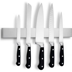 Porte Couteaux Aimant&eacute; En Bambou Avec Aimant Extra Puissant - 40 Cm - Aimant Couteau Mural Pour Les Couteaux, Les Ustensiles Et Les Outils - Bloc Couteaux Cuisine Vide - Neuf