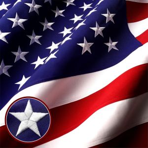 Mevronisshop-Drapeau Am&eacute;ricain | 3x5 Pieds | Heavy Duty Spun Polyester 220gsm - Brod&eacute; Stars, Sewn Rayures, R&eacute;sistant, Durable, Int&eacute;rieur/Ext&eacute;rieur, Couleurs Vives, ?illets Cuivres, Premium Us Usa Fla - Neuf