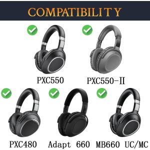 Coussinets de Refroidissement en Mousse pour Casques Sennheiser PXC480, PXC550, PXC 550-II, MB660 UC, MB 660 MC, EPOS Adapt 660 avec Mousse d'Isolation Phonique, Noir - Neuf