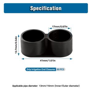 30 Pi&egrave;ces16mm Raccords D'irrigation Goutte &agrave; Goutte,Bouchons D'extr&eacute;mit&eacute; pour Tuyau D'&eacute;gouttement,Raccords de Fermeture D'extr&eacute;mit&eacute; D'irrigation Goutte &agrave; Goutte,pour Syst&egrave;me D'irrigation - Neuf