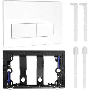 Ulteronixshop-Plaque de Commande WC Suspendu Compatible Geberit Sigma 01, UP300 & UP320 Plaque de d&eacute;clenchement Geberit, Panneau de R&eacute;servoir d'eau Cach&eacute; pour Chasse d&iquest;eau Doublesilencieuse(Blanc) - Neuf