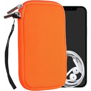 KAL-Housse Universelle Smartphone - Pochette De Protection 16,5 X 8,9 Cm Pour Téléphone Portable L - 6,5"" En Néoprène Néon Orange - Neuf