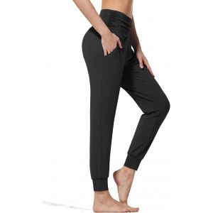 Pantalon Sarouel L&eacute;ger Pour Femme - Taille Haute - Jogger Boh&egrave;me - M&eacute;ditation - Entra&icirc;nement - Danse - Yoga - Poches - Neuf