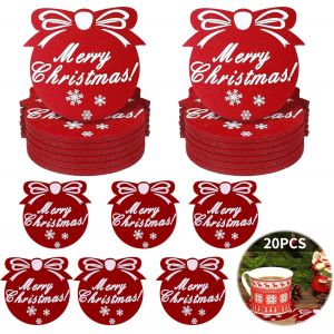 Ensemble de 20 No&euml;l Ressenti des Montagnes, R&eacute;utilisable et Absorbant Montagnes russes, avec Exquis Mod&egrave;le de No&euml;l, de Froid ou de Boissons Chaudes, Super Absorbant et R&eacute;sistant &agrave; la Chaleur - Neuf