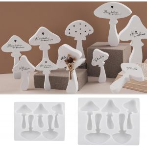 Kalanka-Lot De 10 Moules En Silicone En Forme De Champignon - Moule &Agrave; Bougie En Silicone - Moule &Agrave; Bougie En R&eacute;sine &Eacute;poxy 3d - Moules &Agrave; Bougies En Forme De Champignon - Pour Travaux Manuels, Pl&acirc;tre-Kalanka - Neuf