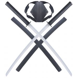 Deadpool Double Katana en Bois Epee Sabre + Support Dorsal Deadpool Katana D&eacute;coration - Neuf