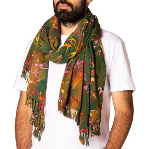 Foulard Batik - Étole, Longue Écharpe Pour Femme, Écharpe D¿Hiver En Viscose, Poncho Avec Franges, Écharpe D¿Automne, Cadeau Femmes & Hommes.[G721] - Neuf