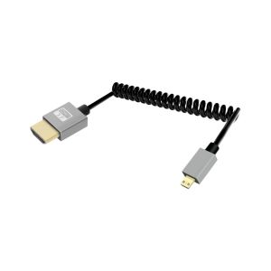 ERYI-Câble Enroulé 4K Micro Hdmi Vers Hdmi 2.2Ft, Câble Hdmi Vers Micro Hdmi Spiralé À Ressort, Câble Court 2,0 4K@120Hz 18Gbps Pour Appareil Photo/Caméscope/Hdtv/Tablette (Régulier) - Neuf