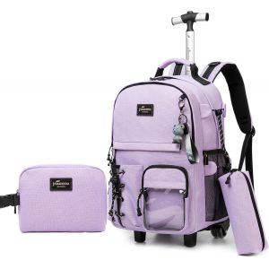 Cartable A Roulette Fille Lycée Sac Dos Roulettes Pour Filles Cm2, Sac A Roulette Fille Voyage - Neuf