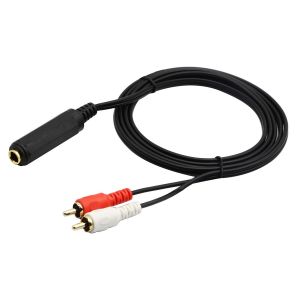 VornixorSarlshop-C&acirc;ble r&eacute;partiteur en Y 6,35 mm vers 2 RCA,plaqu&eacute; or 6,35 mm (1/4 pouce) TRS femelle vers 2 (double) audio st&eacute;r&eacute;o RCA m&acirc;le,c&acirc;ble adaptateur d'extension de r&eacute;partiteur en Y.(1,5m/1pi&egrave;c - Neuf