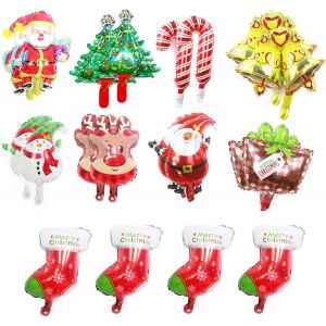 ChicSlick-Ballons En Aluminium De Noël Ballons De Noël Ballon Hélium Bonhomme De Neige Décoration De Ballons De Noël Mini Décoration Ballon En Film Aluminium Ensemble De Ballons De Noël[X2425] - Neuf