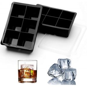 Lot De 2 Grands Moules À Glaçons En Silicone - 12 Glaçons Géants - Grands Moules À Glaçons Carrés - Neuf