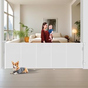 Barrière De Sécurité Rétractable 3m,Barriere De Securite Enfant Extensible,Barriere De Securite Enroulable Pour Escaliers Et Couloirs - Neuf