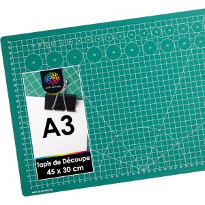 SJZG-&reg; Tapis De Decoupe Autocicatrisant A3- Plaque De D&eacute;coupe U2013 Tapis Coupe Couture Pour D&eacute;coupages Professionnels - 3 Couches De Pvc Recyclable - (Vert) - Neuf
