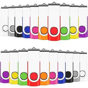 Lot De 50 Clés Usb 2.0 Pivotantes De 2 Go (10 Multicolores) - Neuf