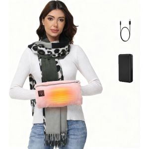Chauffe-Mains &Eacute;lectrique Sans Fil Avec Batterie Externe De 10 000 Mah - Coussin Chauffant Portable Multifonction Pour Dos, Ventre, Cou, &Eacute;paules - S&ucirc;r Et Doux - Id&eacute;al Pour L'ext&eacute;rieur, Les Voyages - Neuf