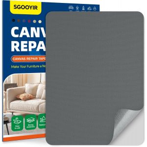 Tissu Autocollant Reparation Gris Foncé,21x28cm Imperméable Patch De Réparation En Tissu De Toile,Patch Autocollant En Toile Pour Tentes,Bâches De Bateau,Canapés,Chaises - Neuf