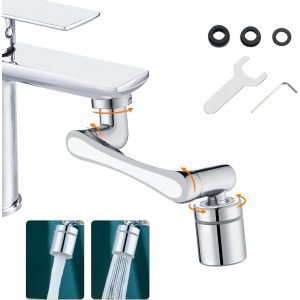 KALANKA-Embout Robinet Pivotant 1440° ¿ Économiseur d¿Eau 2 Modes avec Adaptateur Universel Laiton 20/22/24 mm pour Cuisine & Salle de Bain, M91006 - Neuf