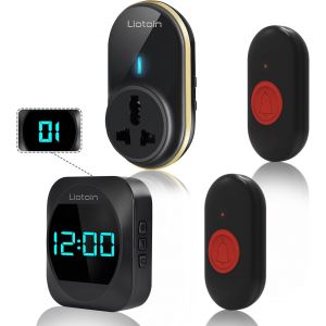 BHHBB-sonnette sans fil, sonnette sans fil ensemble sans fil sonnette sans fil étanche facile à installer, portée de travail 300m (2 récepteurs + 2 boutons de sonnette étanche) - Neuf