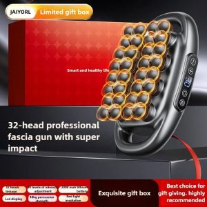 (Type C Charge&iquest;32 Mas Heads) 32 Pistolet De Mas De T&ecirc;te De Mas Des Tissus Profonds Des Muscles De Qualit&eacute; Professionnelle Haute Puissance Sans Fil Vibration &Agrave; Haute Fr&eacute;quence Avec Cadeau Chauffant - Neuf