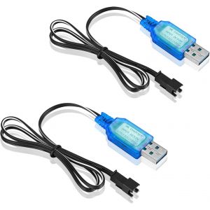 Kyaoayo-2pcs 3.7v Hsp Câble De Charge Usb Avec Prise Sm-2p, Ni-Mh Battery Usb Charger Cable Câble De Chargeur Usb Prise Sm-2p Pour Rc Drone, Véhicules-Ruizhi - Neuf