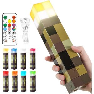 ERYI-Lampe Murale Craft, 28 Cm Lampe De Nuit Rechargeable, 8 Couleurs Éclairage Main/Mural Avec Crochet & Télécommande, Lamp De Chevet Avec Charge Usb, Cadeau De Cosplay, Décoration De Fête - Neuf