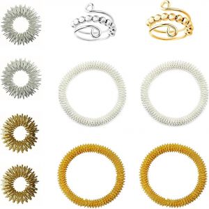 Kal-10 Pi&egrave;ces Anneau Antistress, Anneaux De Massage Pour Les Doigts Anneaux Anti-Stress R&eacute;glables Bague Anti Stress Bracelets De Massage Bagues Antianxi&eacute;t&eacute; Pour Soulagement Du Stress, Anxi&eacute;t&eacute; - Neuf