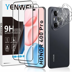 JGD-Verre Tremp&eacute; pour Honor 400 Pro 5G Protection Ecran, 2 Pi&egrave;ces Protection &eacute;cran Film et 2 Pi&egrave;ces Cam&eacute;ra Arri&egrave;re Protecteur, Anti Rayures, Duret&eacute; 9H Glass, Sans Bulles - Neuf